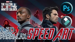 SPEED ART PARALLAX EFFECT THE FALCON AND THE WINTER SOLDIER screenshot 1