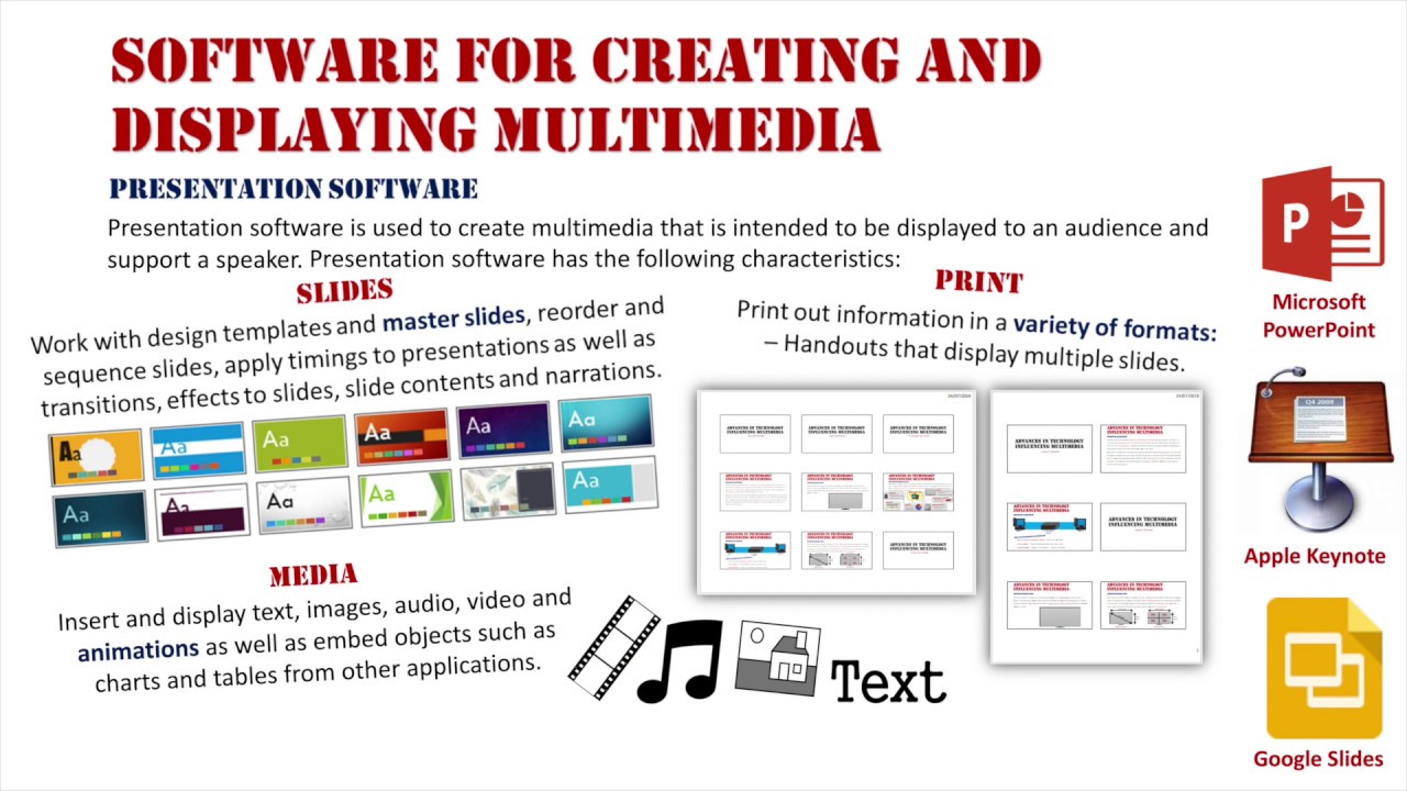 multimedia presentation software allows the user to create
