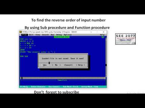 reverse order of input number using Sub procedure and Function procedure