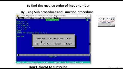 reverse order of input number using Sub procedure and Function procedure