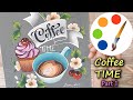 One Stroke & Lettering: Make the Coffee Time design by flat brushes, part 1