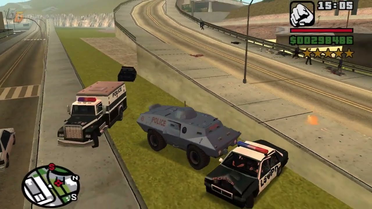 6 STARS WANTED LEVEL FREE ROAMING IN TANK | 6 STAR WANTED RAMPAGE IN GTA SAN ANDREAS