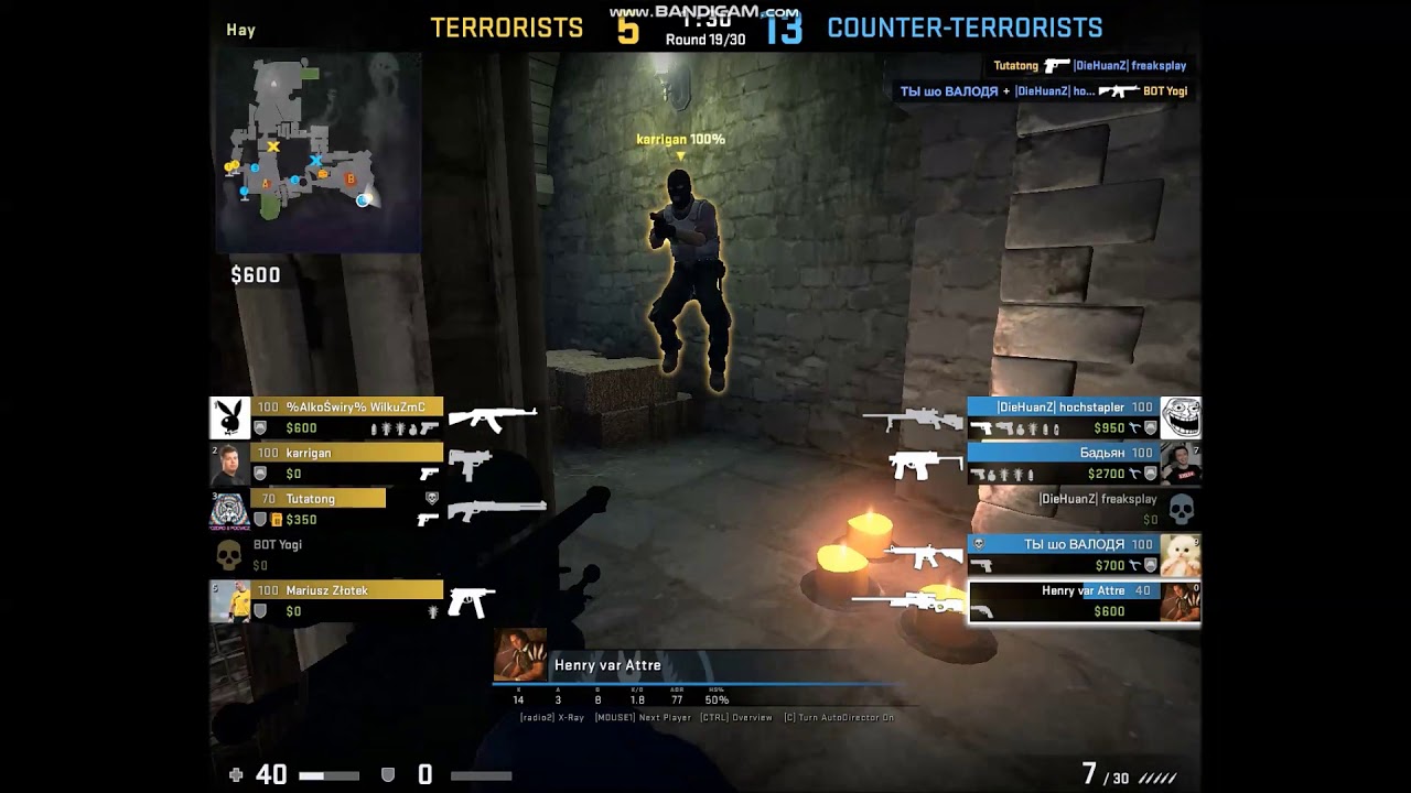 CSGO crazy insane 1 hp Flickshot on Halloween Cobblestone Remake