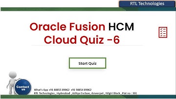 Oracle Fusion Cloud HCM QUIZ-6 | Interview Preparation | Real Time | Placement | Mock Interview