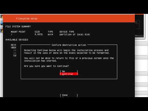 Ubuntu Server 18.04 installation on virtual environment