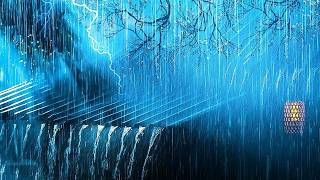 Beat Stress &amp; Goodbye Insomnia in 3 Minutes with Heavy Rain,Thunder Sounds on a Tin Roof at Night
