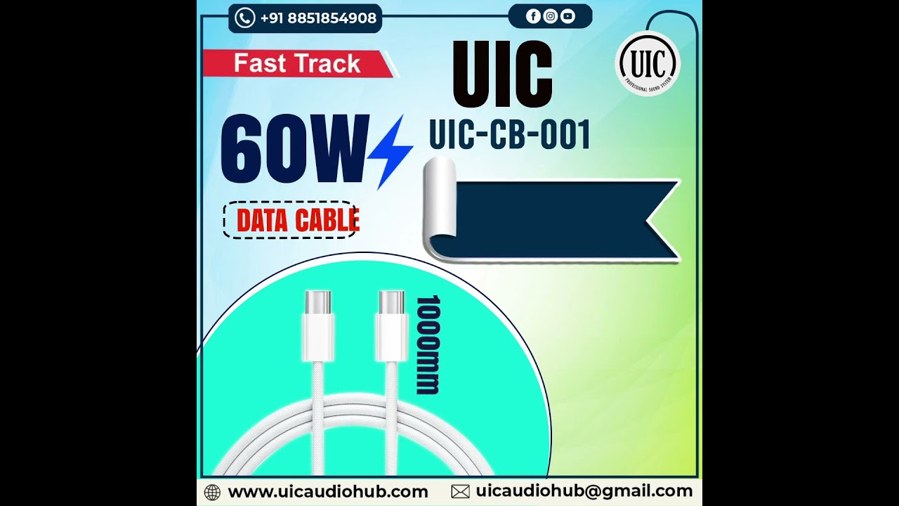 UIC-CB-001 Data Cable ⚡️60W4 Power | Fast Track Charging 🚀