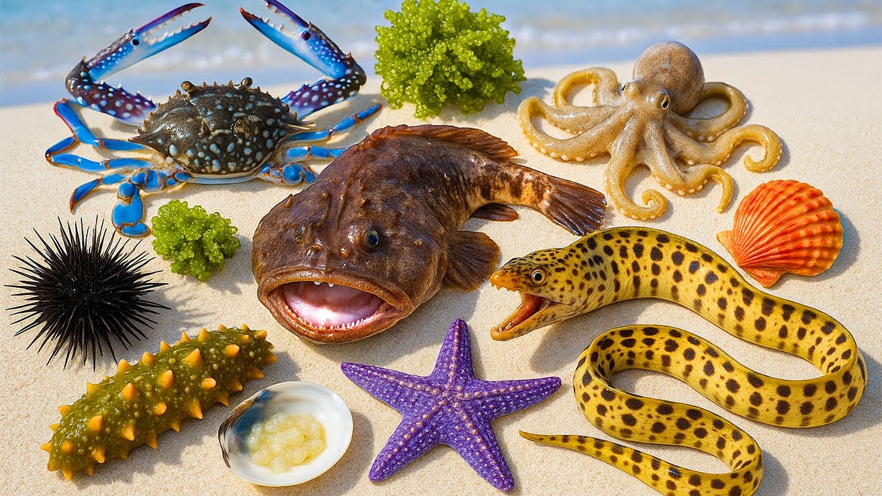 ШОКИРУЮЩИЙ УЛОВ 🐉 Морской монстр 🐍 Пятнистый угорь 🐙 Осьминог 🦔 Морской ёж 🪸 Морской огурец 🦀 Кра...