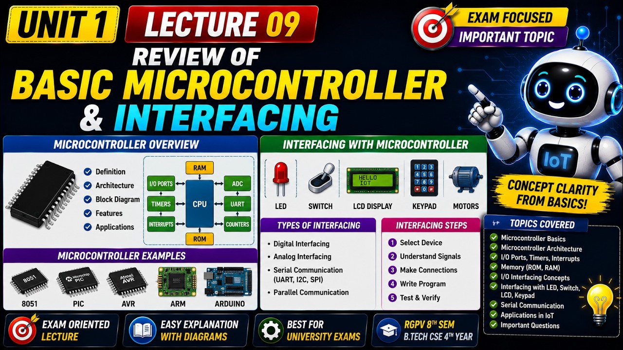 Basic Microcontroller & Interfacing Explained | CS-801 Unit 1 Lecture ...