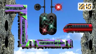 【踏切アニメ】崖の上にある踏切と電車用信号  / Train & Railroad Crossing Animation - Signal on the Cliff -