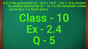 Polynomials | Chapter 2 Ex 2.4 Q - 5 | NCERT | Maths Class 10th