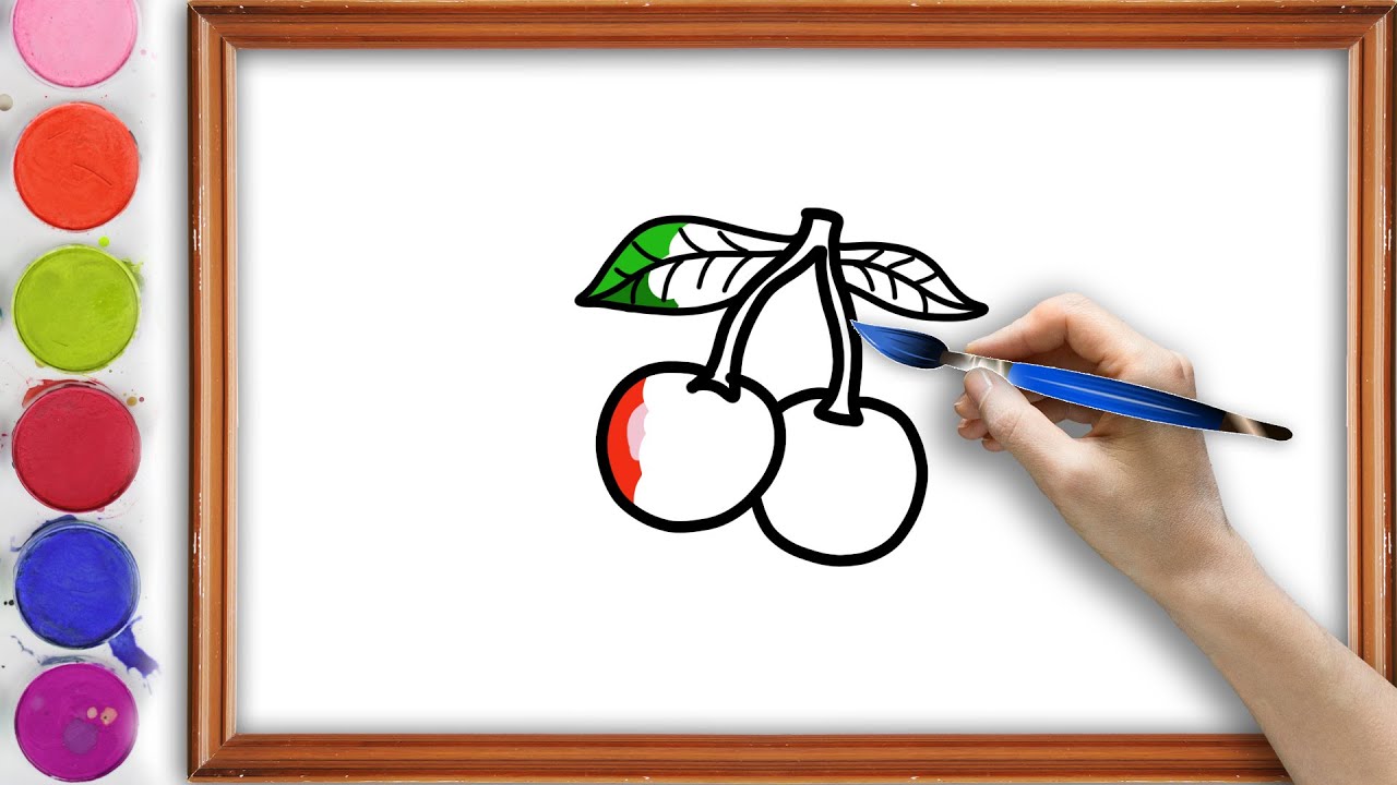 CHERRY Coloring for Kids | How to draw CHERRY and color it. #coloring # ...
