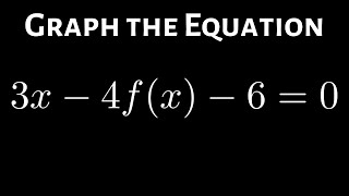 Learn How to Graph the Linear Function Given by the Equation 3x - 4f(x) - 6 = 0