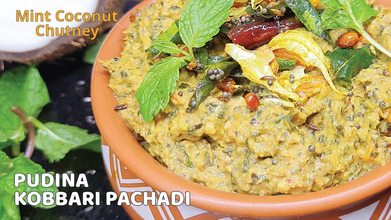 Mint Coconut Chutney Pudina Kobbari Pachadi Mint Chutney Recipe