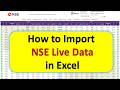 How to Import NSE Live Data in Excel | Option Chain IN Excel Live