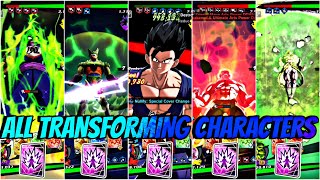 ALL TRANSFORMING CHARACTERS UPTO 2023 🔥!!! IN DRAGON BALL LEGENDS