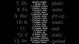 Synonyms in English 1. Alleviate = Ease
