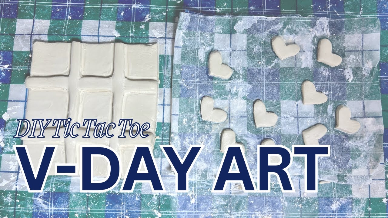 DIY Valentines Day Tic Tac Toe Board  | Air Dry Clay Art