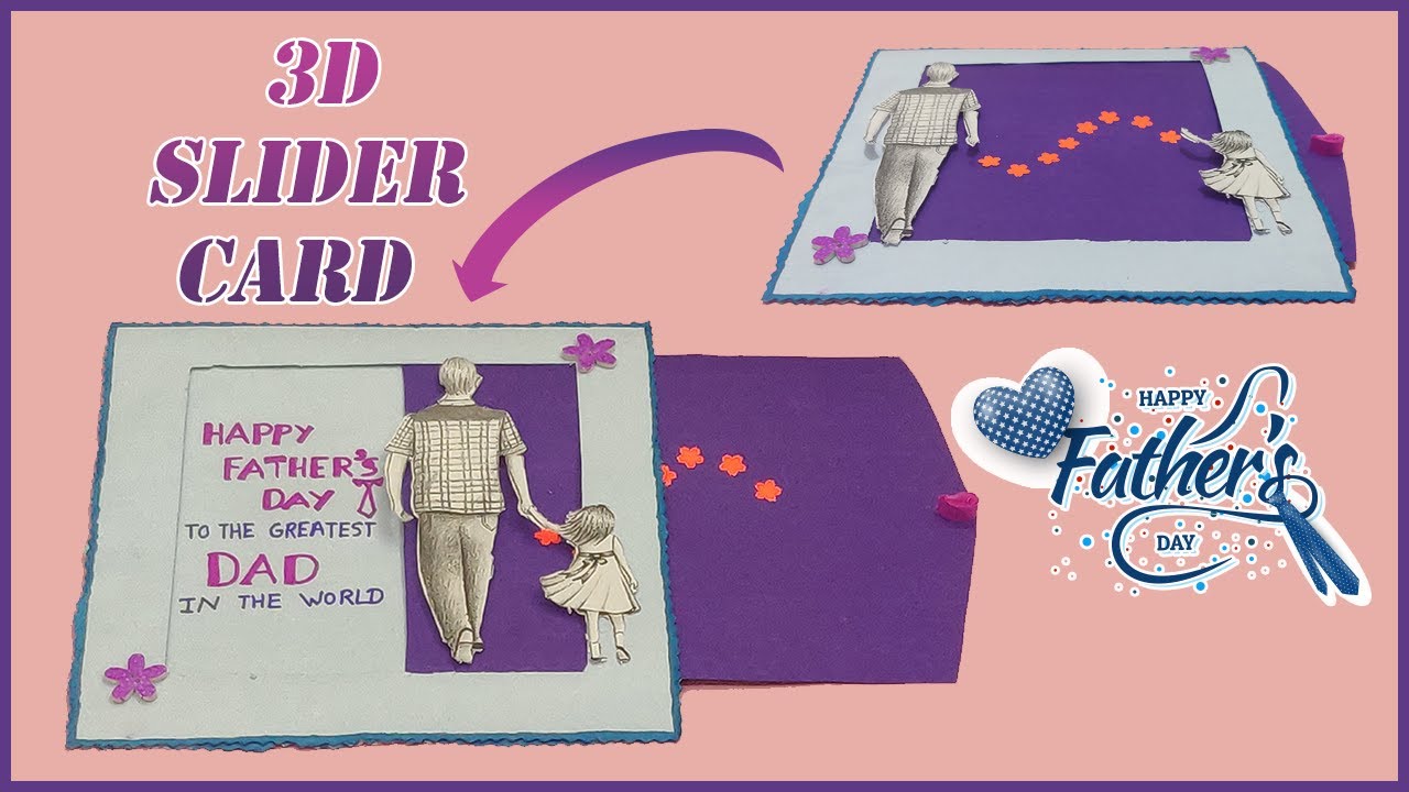 How to make handmade Father's Day Greeting Card with 3D effect Tutorial ...