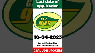 Job Openings for Civil Engineers @Gail GAS Limited #shorts#civilengineeringjobs