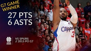 Chris Paul 27 pts 6 asts vs Spurs 2015 PO G7