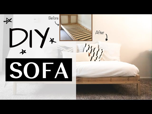 DIY Comfy Cloud Couch for $125!!! Bed to Couch + Ikea Hack - YouTube