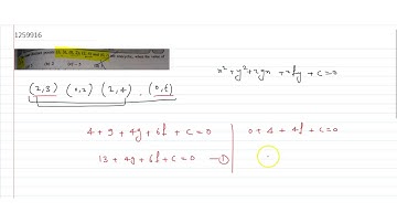 The four distinct points `(2,3),(0,2),(2,4) and (0,t)` are concyclic, when the value of is