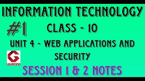 Notes of Unit 4 Web Applications and Security | Class 10 Information Technology CBSE Session 1 & 2