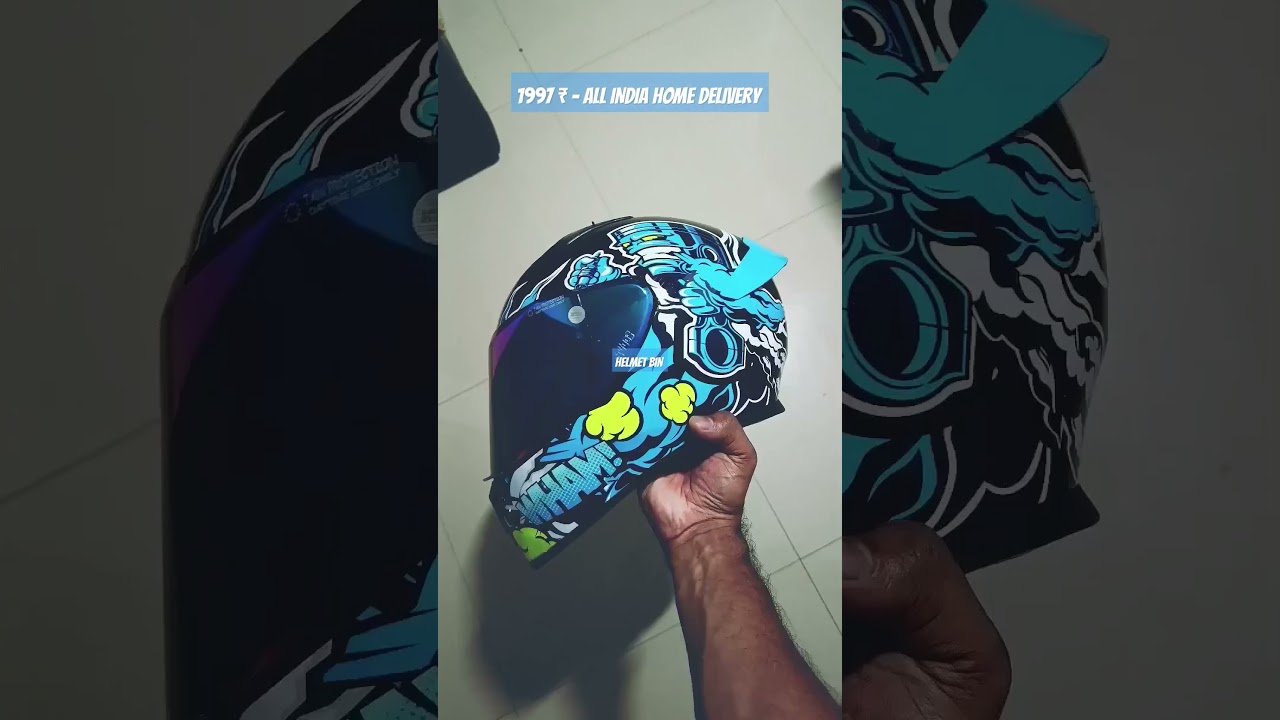 STUDDS THUNDER PISTON D10 DECOR WITH SPOILER BLACK N1 HELMET 