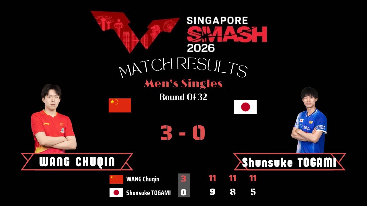 SGP SMASH 2026 | MS - R32 | WANG Chuqin🦁 - Shunsuke TOGAMI