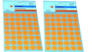 Orange Color Dots Sticker Round Circle Blank Labels Self Adhesive