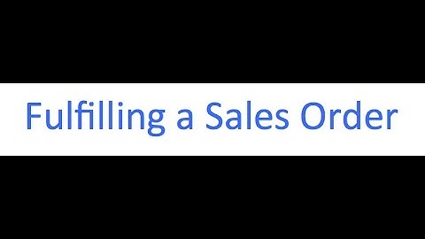 Datamoto CRM | Fulfilling a Sales Order
