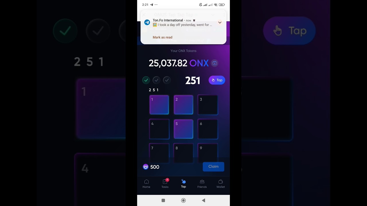 ONUS Tap Tap Daily Code | October 21, 2024 | 