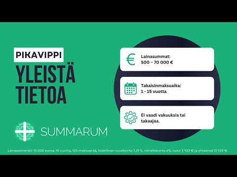 Pikavippi heti tilille – helposti ja nopeasti ⏱️💶 | Summarum Lainavertailu - video from Summarum