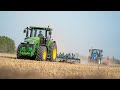 John Deere 8260R + Rabe Blue Bird & New Holland T5.115 @The Italian Farmer