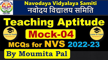 👩‍🏫📣Teaching Aptitude MCQs for NVS, KVS, CTET, STET, UGC-NET 2022 | Mock Test-04