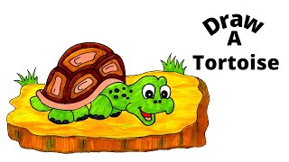 Tortoise Drawing Easily And Quickly Step By Step ll How To Draw A Tortoise Easy ll Easy Drawing
