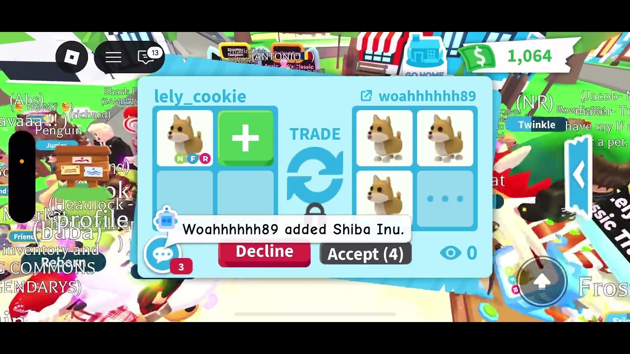 TRADING A NEON FLY RIDE SHIBA INU IN ADOPT ME! - YouTube