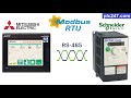 Mitsubishi HMI "Modbus RTU" Schneider ATV312 Tutorial