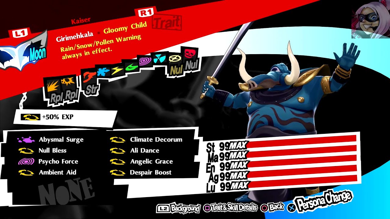 Persona 5 Royal Girimehkala Gloomy Child build solo Reaper battle
