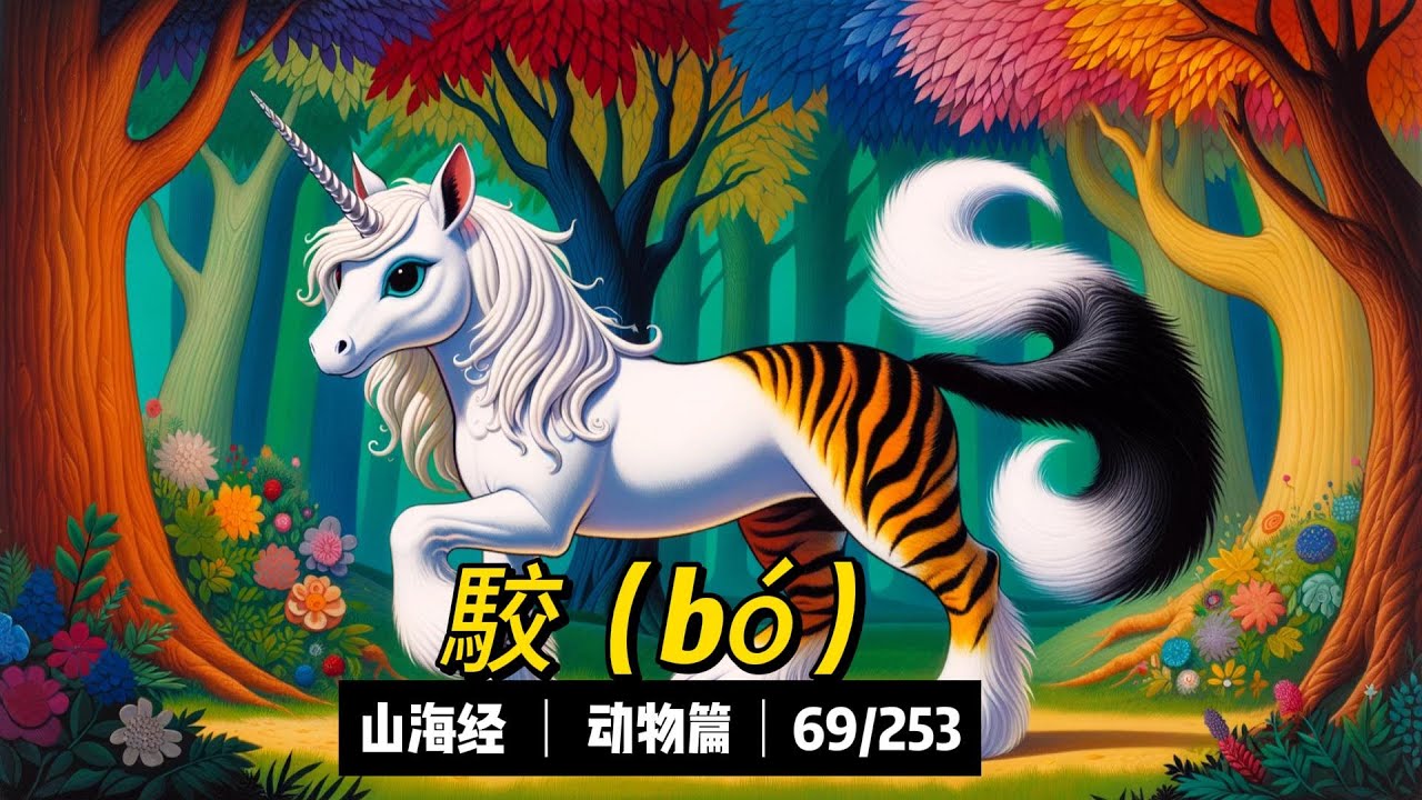 《山海经》中出现的第69种神兽---駮(bó)(69/253) 《山海经-西次四经-中曲山》 - YouTube