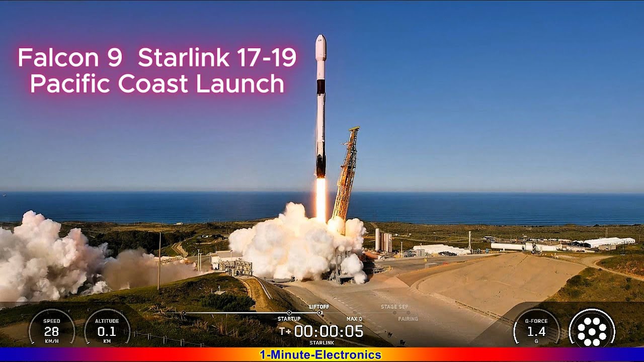 On a Clear Day a SpaceX Falcon 9 Launches Starlink Group 17-19 🚀