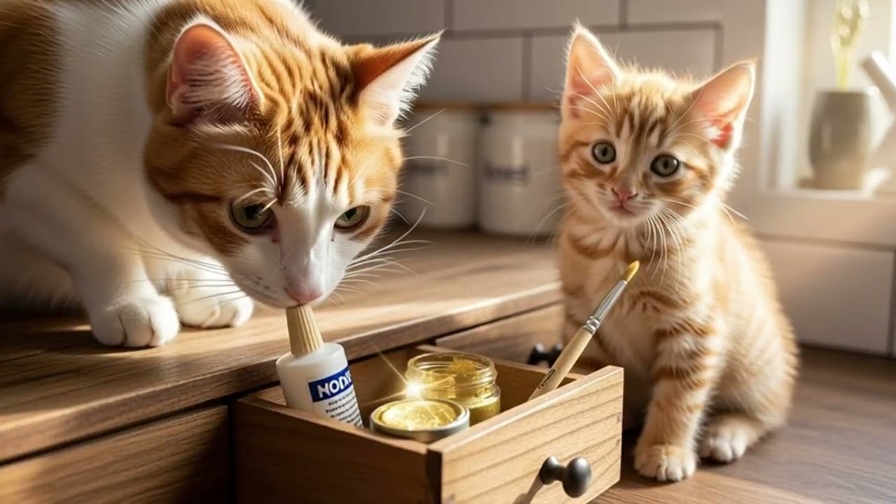 cute cat| mother cat and kitten |ai animated short film| 