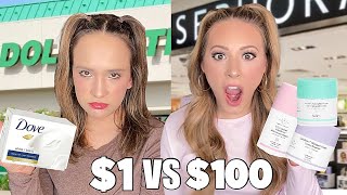 CHEAP VS EXPENSIVE SKINCARE SHOPPING + ROUTINES