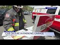Car catches fire in DC garage