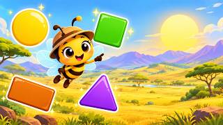 🔷 LittleBee's Shape Safari | Learn Circle, Square, Rectangle & Triangle | Shapes for Kids 🐝