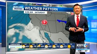Weekend coastal clouds will be lingering
