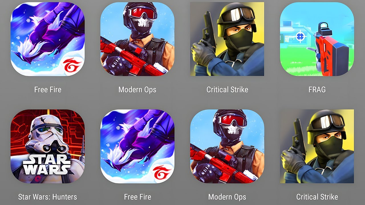 Android Gameplay: Free Fire,Modern Ops,Critical Strike CS,Frag Pro Shooter,Star Wars Hunters