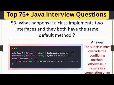 Top 75+ Tricky Java -  What happens if a class implements two interfaces with same default method