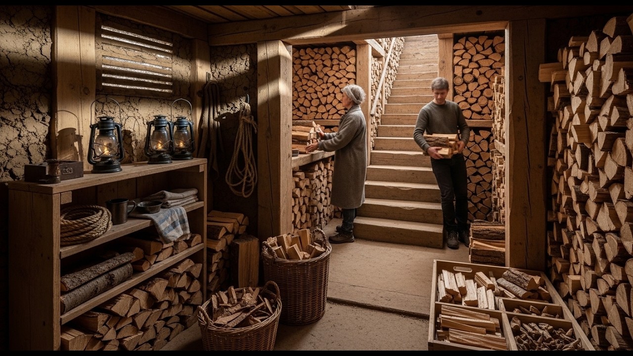 Her Tiny Cabin Had No Firewood — Until They Found Her Underground Room Keeping Logs Dry All Winter